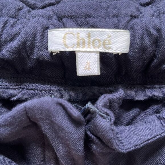 Chloé‎ Girls Shorts Navy High Waist - Youth Kids Size 4 Years - Picture 8 of 9